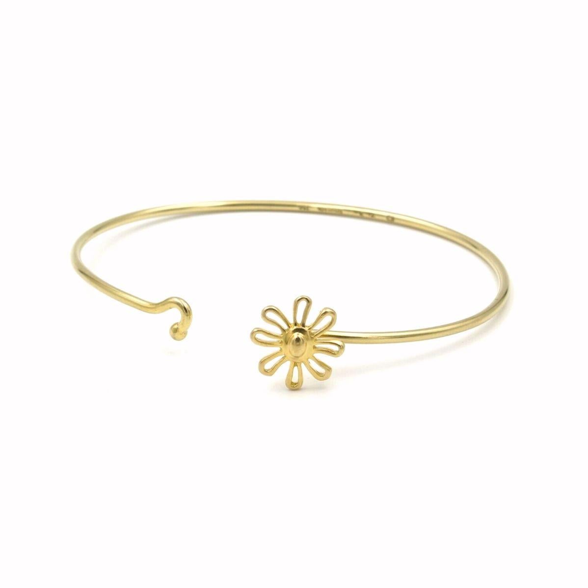 TIFFANY & Co. Paloma Picasso 18K Gold Daisy Bangle Bracelet In Excellent Condition In Los Angeles, CA