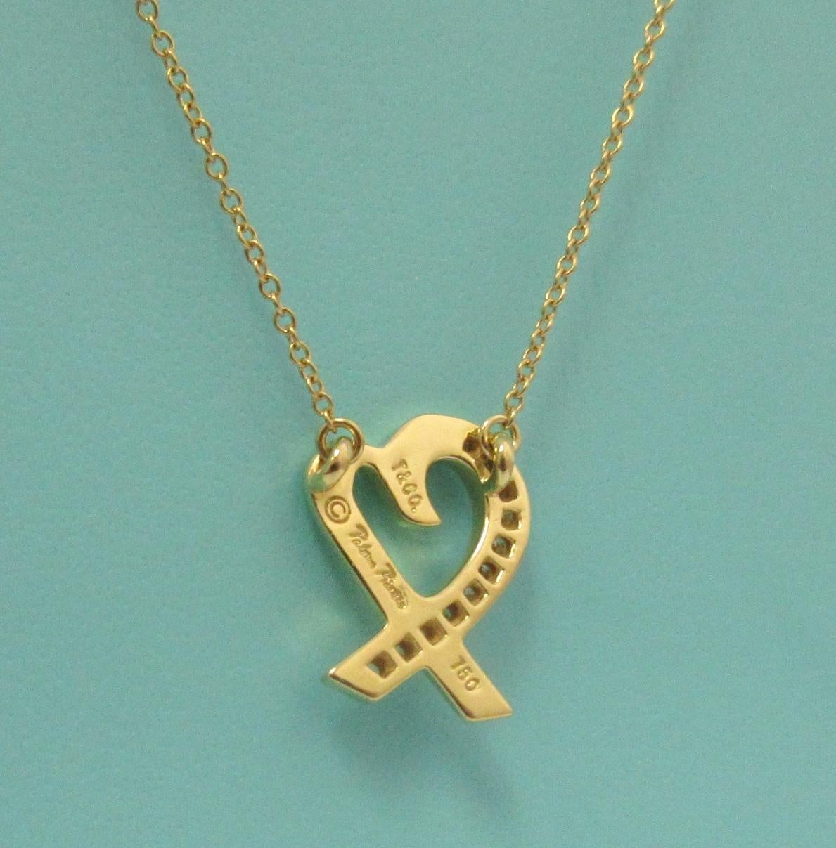 Donna TIFFANY & Co. Collana Paloma Picasso for Tiffany & Co. in oro 18 carati con ciondolo a cuore con diamante in vendita