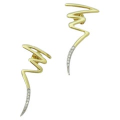 TIFFANY & Co. Paloma Picasso 18K Gold Diamond Scribble Earrings