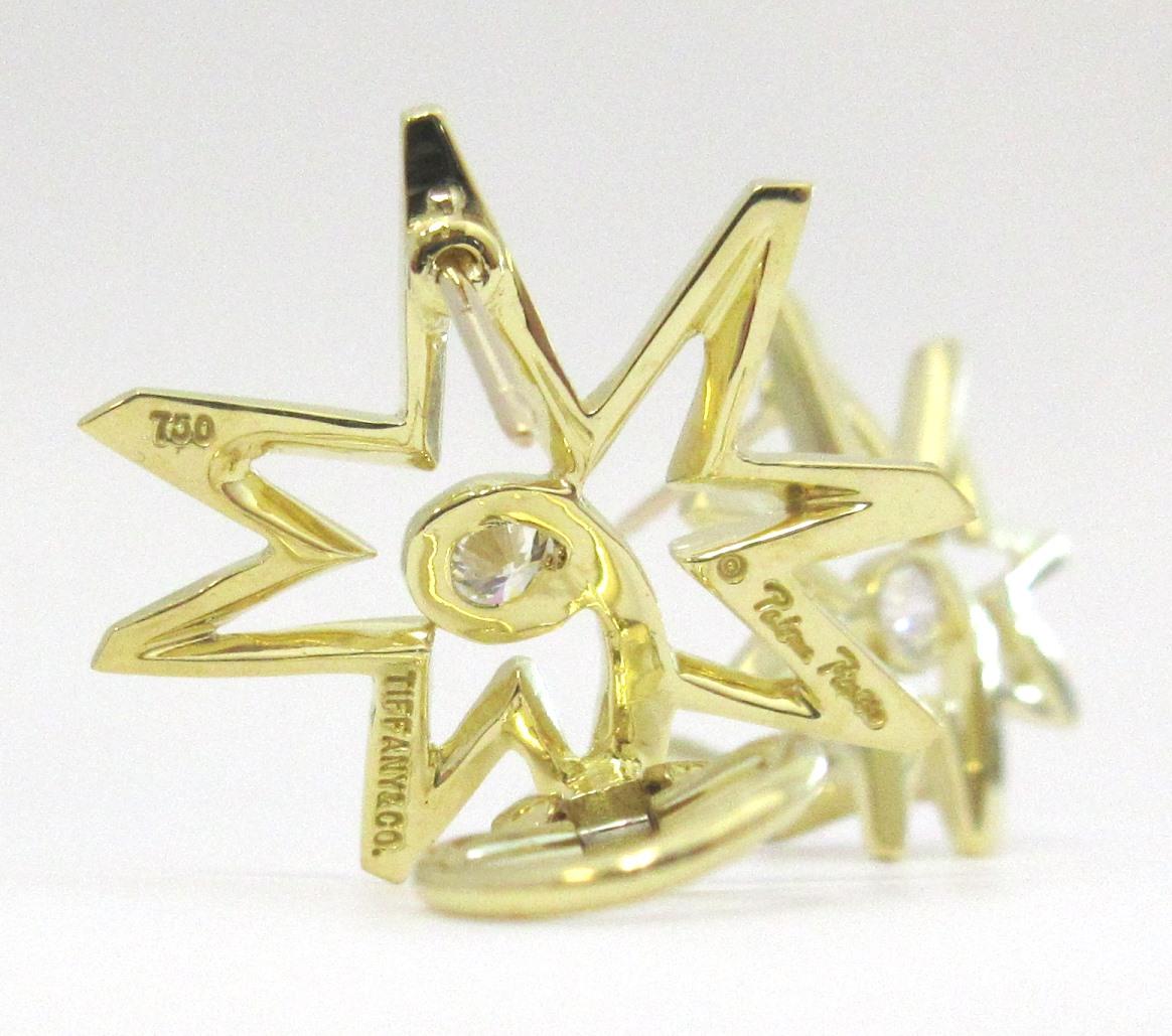 TIFFANY & Co. Pendientes Sol de Diamantes de Oro de 18 quilates Paloma Picasso en venta 5