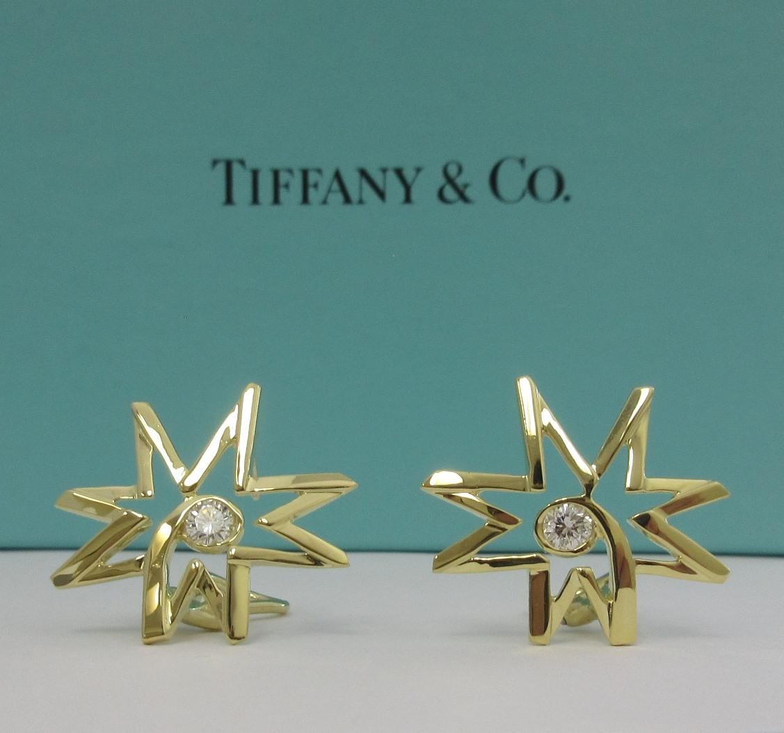 TIFFANY & Co. Pendientes Sol de Diamantes de Oro de 18 quilates Paloma Picasso en venta 2