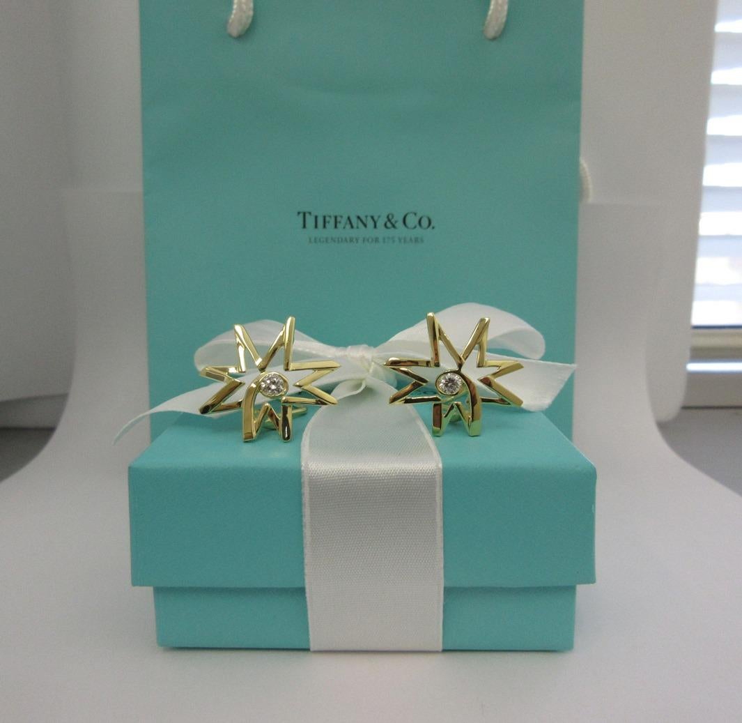TIFFANY & Co. Pendientes Sol de Diamantes de Oro de 18 quilates Paloma Picasso en venta 3