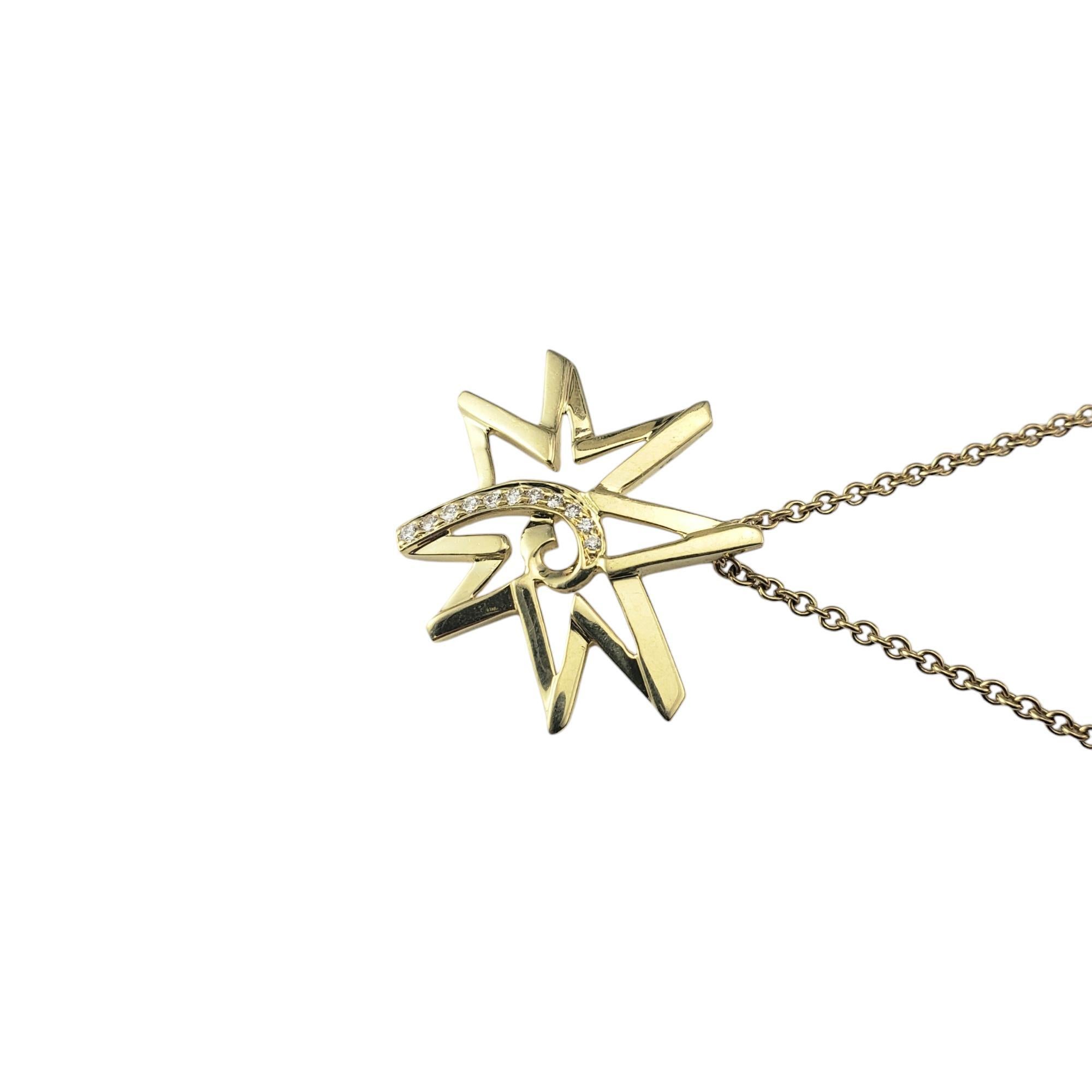Contemporary Tiffany & Co. Paloma Picasso 18K Gold Diamond Sun & Moon Pendant Necklace #20754 For Sale