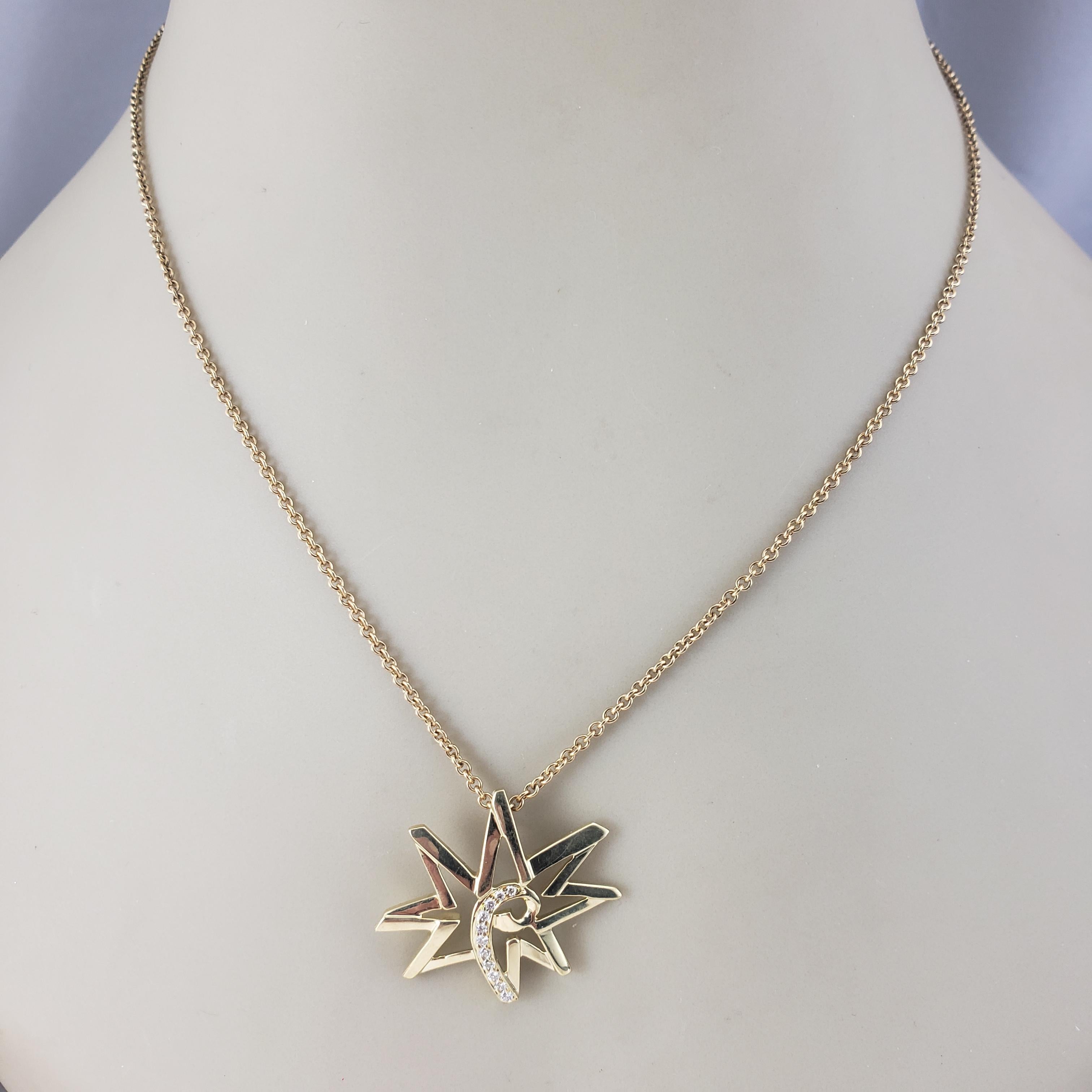 Tiffany & Co. Paloma Picasso 18K Gold Diamond Sun & Moon Pendant Necklace #20754 For Sale 2