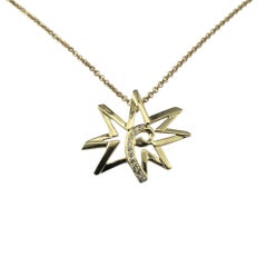 Tiffany & Co. Paloma Picasso 18K Gold Diamond Sun & Moon Pendant Necklace #20754