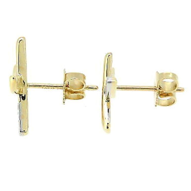 TIFFANY & Co. Paloma Picasso 18K Gold Diamond X Earrings In Excellent Condition For Sale In Los Angeles, CA