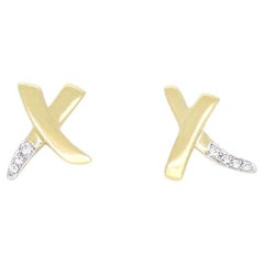 TIFFANY & Co. Paloma Picasso 18K Gold Diamond X Earrings