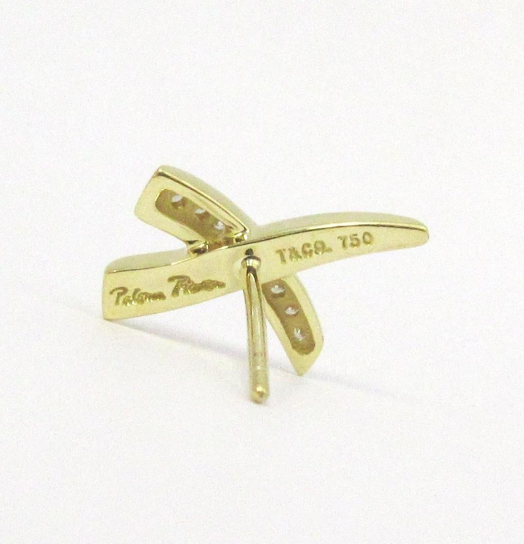 TIFFANY & Co. Paloma Picasso 18K Gold Diamond X Earrings New For Sale 3