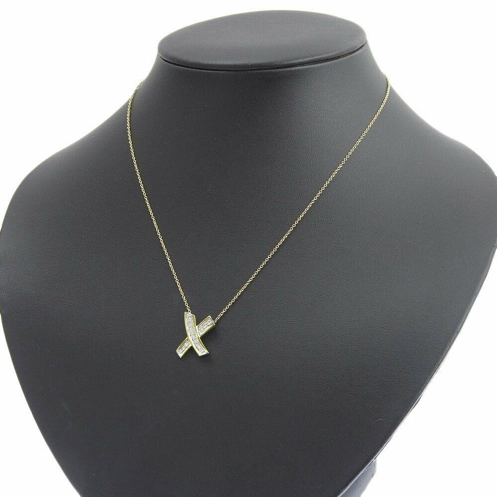 TIFFANY & Co. Paloma Picasso 18K Gold Diamond X Pendant Necklace 1