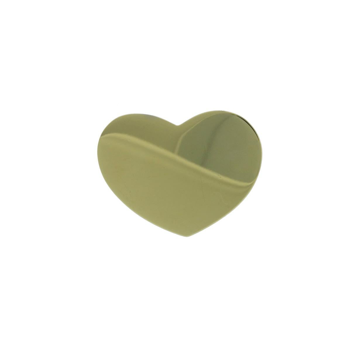 Tiffany & Co. Paloma Picasso double modern heart ring in 18K yellow gold. The top of the ring measures 1 inch across and is 3/4 of an inch in depth. 