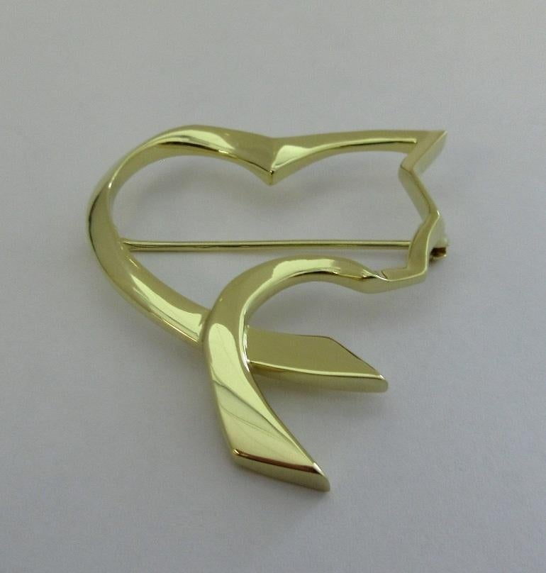 TIFFANY & Co. Paloma Picasso 18K Gold Friend's Cat Pin Brooch  For Sale 2