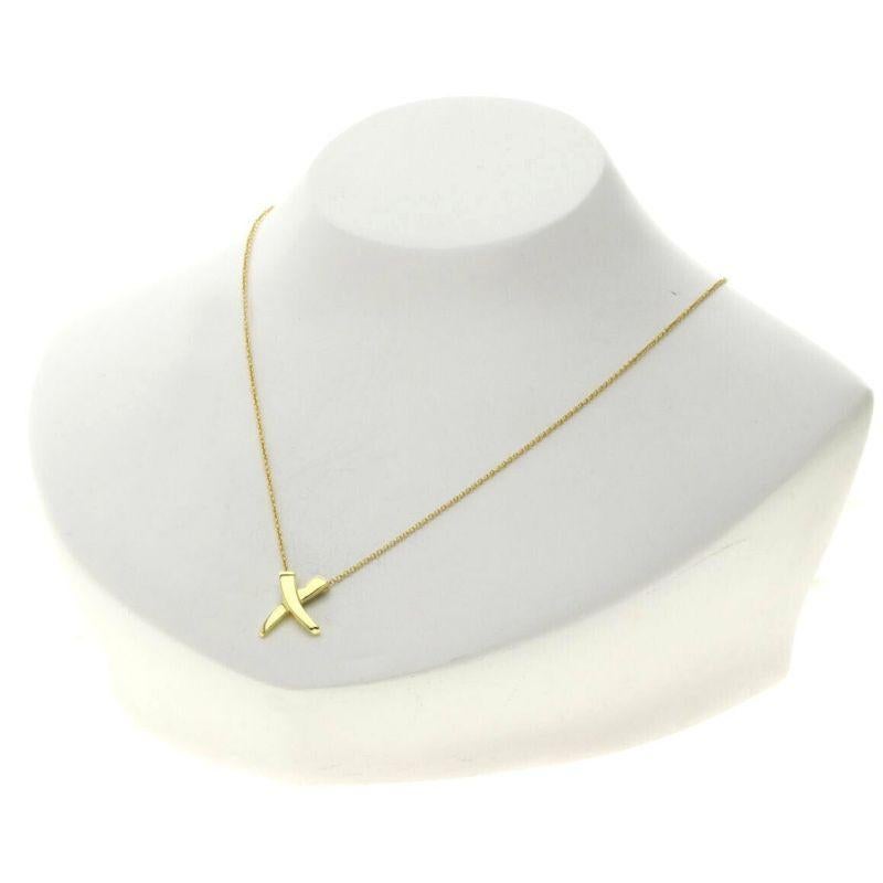 Women's TIFFANY & Co. Paloma Picasso 18K Gold Graffiti X Pendant Necklace Medium For Sale