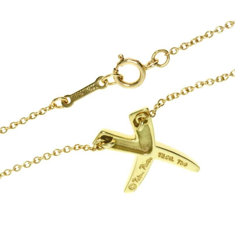 TIFFANY & Co. Paloma Picasso 18K Gold Graffiti X Pendant Necklace Medium For Sale 1