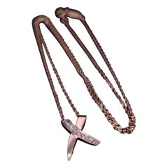 TIFFANY & CO. Paloma Picasso 18k Gold Kiss X Diamond Pendant Necklace