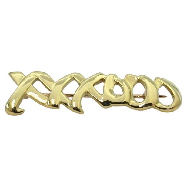 TIFFANY & Co. Paloma Picasso 18K Gold Love Kisses Pin Brooch 