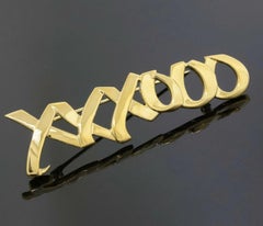 TIFFANY & Co. Paloma Picasso 18K Gold Love Kisses Pin Brooch LARGE