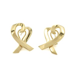 TIFFANY & Co. Paloma Picasso 18K Gold Loving Heart Earrings Extra Large