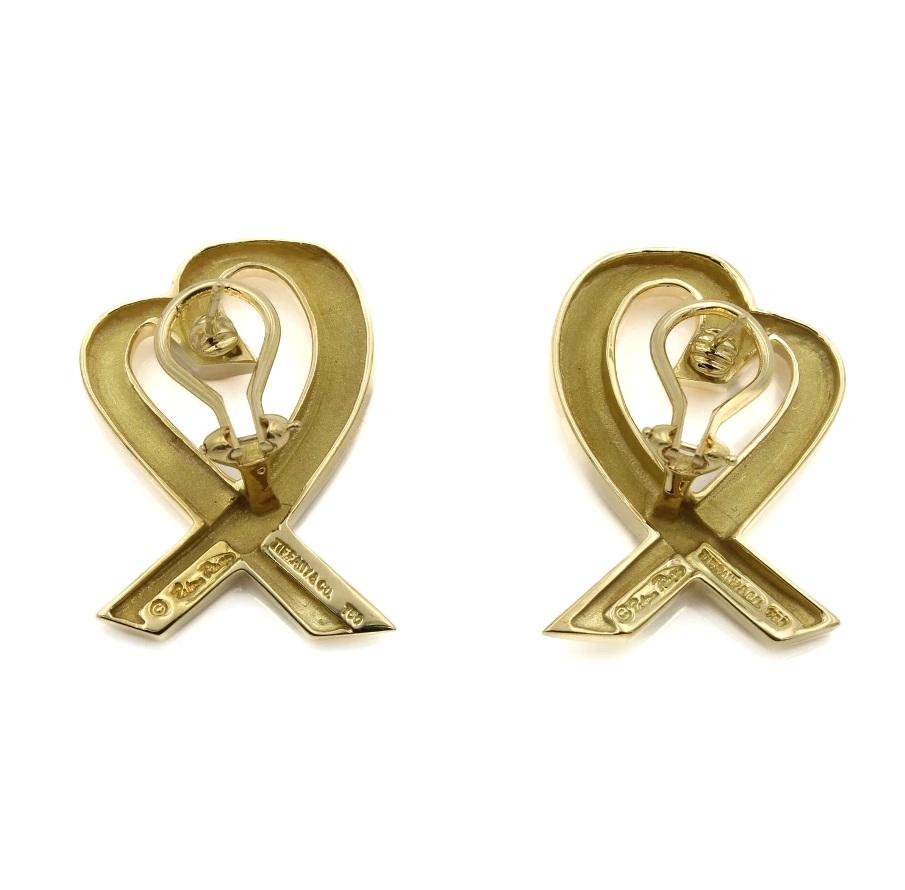 De las mujeres TIFFANY & Co. Paloma Picasso Pendientes Corazón Amoroso Oro 18K Extra Grande en venta