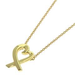 TIFFANY & Co. Paloma Picasso 18K Gold Loving Heart Pendant Necklace