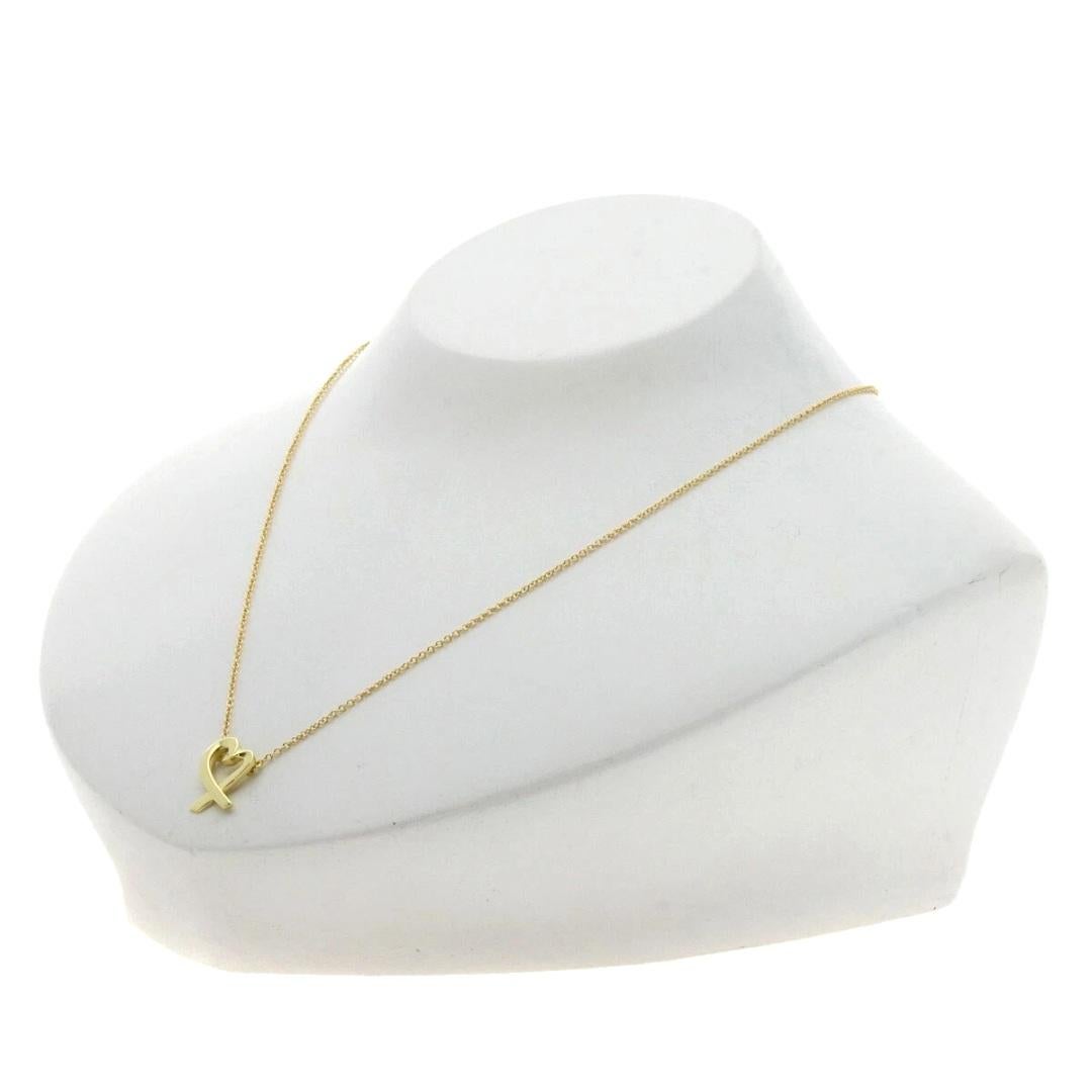 TIFFANY & Co. Paloma Picasso Collier à pendentif cœur aimant en or 18K en vente 1