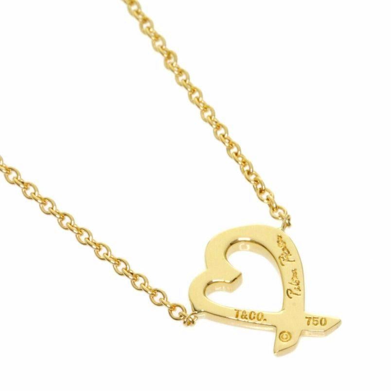 TIFFANY & Co. Paloma Picasso - Collana con ciondolo a forma di cuore in oro 18 carati - Mini In condizioni ottime in vendita a Los Angeles, CA