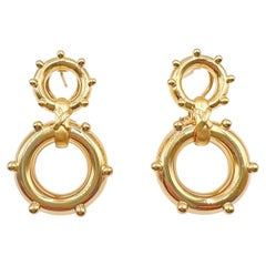 Vintage Tiffany & Co. Paloma Picasso 18k Gold Nautical Double Circle Earrings