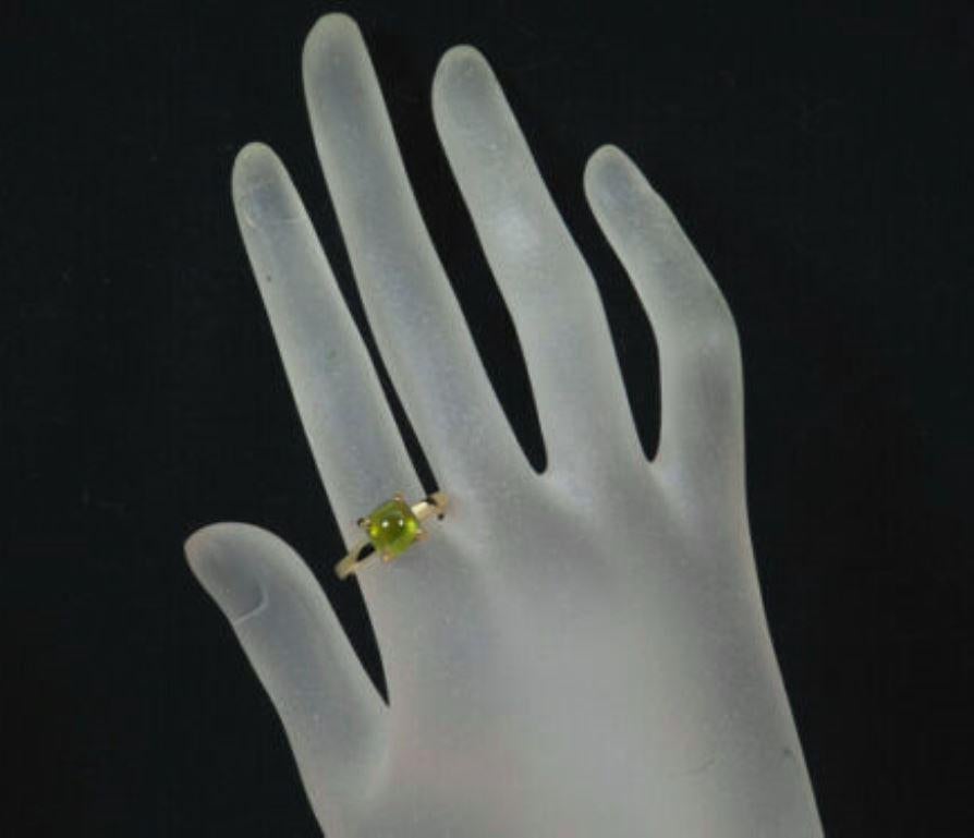 TIFFANY & Co. Paloma Picasso 18K Gold Peridot Sugar Ring 5.5 In Excellent Condition In Los Angeles, CA