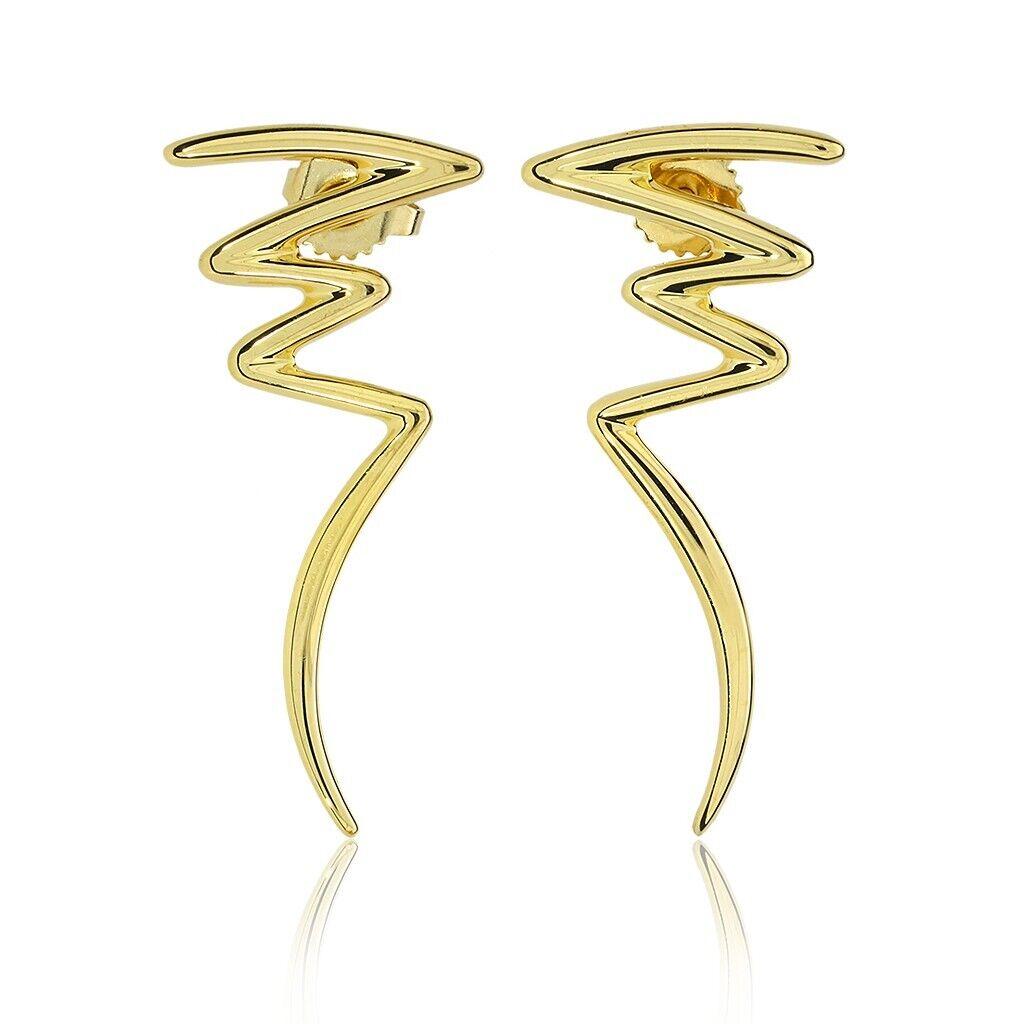 TIFFANY & Co. Paloma Picasso 18K Gold Scribble Earrings In Excellent Condition For Sale In Los Angeles, CA