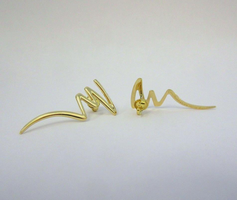 TIFFANY & Co. Paloma Picasso 18K Gold Scribble Earrings 1