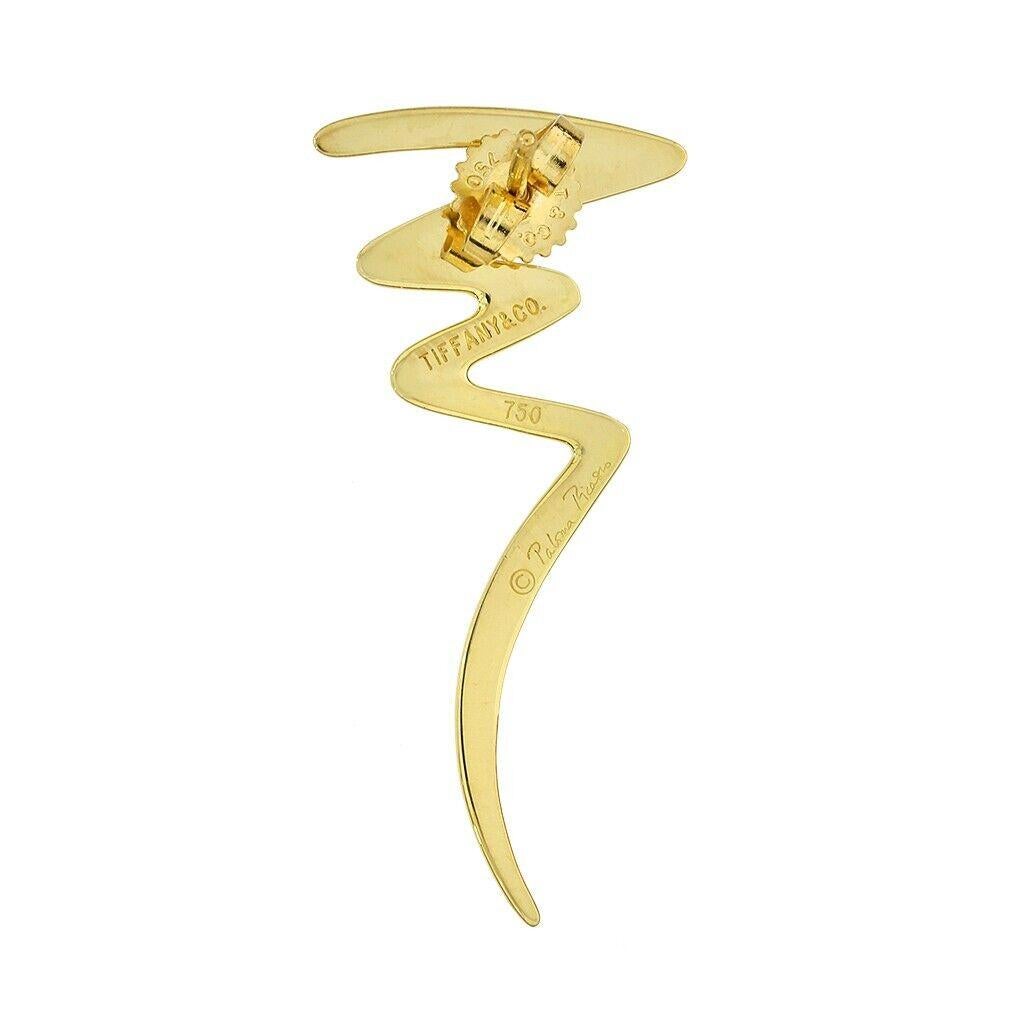 TIFFANY & Co. Paloma Picasso 18K Gold Scribble Earrings For Sale 2