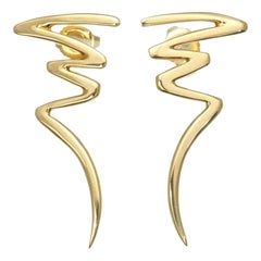 TIFFANY 
Co. Paloma Picasso 18K Gold Scribble Earrings