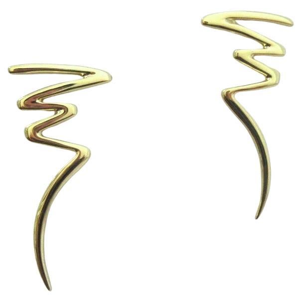 TIFFANY & Co. Paloma Picasso 18K Gold Scribble Earrings
