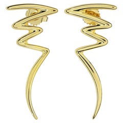 TIFFANY & Co. Paloma Picasso 18K Gold Scribble Earrings