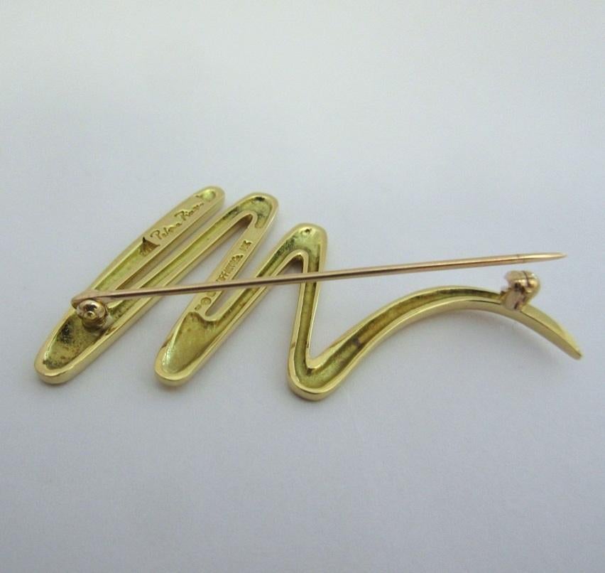 TIFFANY & Co. Paloma Picasso 18K Gold Scribble Pin Brooch  For Sale 3