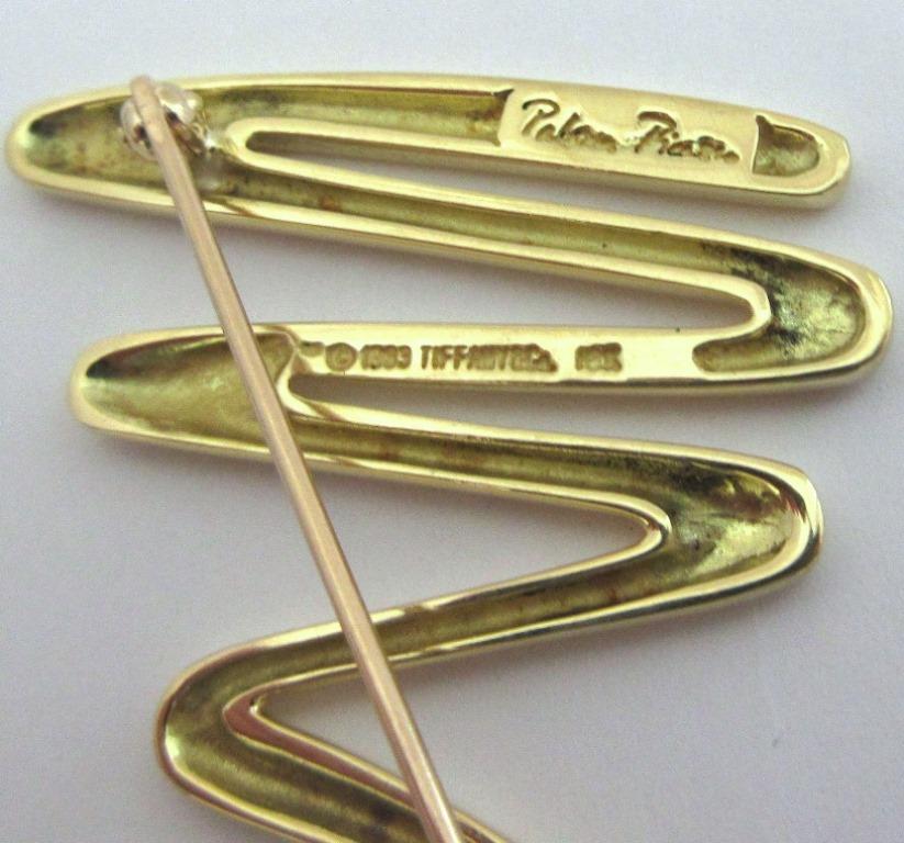 TIFFANY & Co. Paloma Picasso 18K Gold Scribble Pin Brooch  For Sale 4