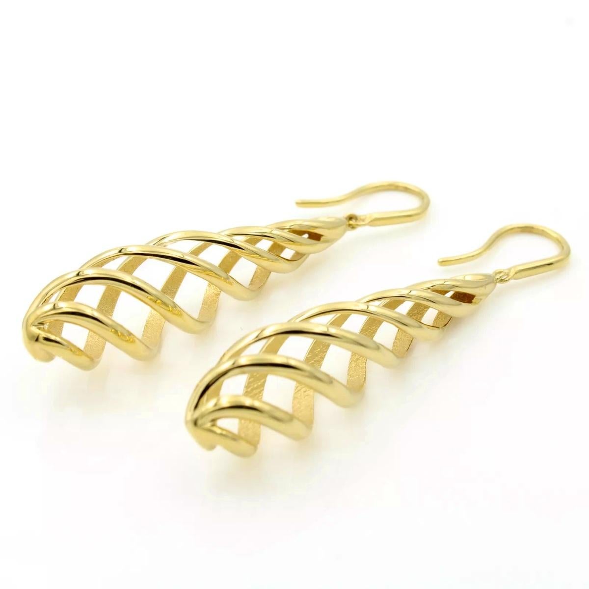 Women's TIFFANY & Co. Paloma Picasso 18K Gold Venezia Luce Drop Earrings Large Size For Sale