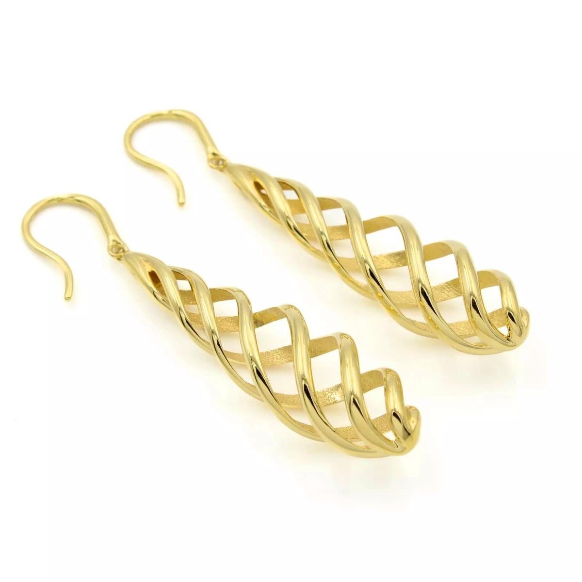 TIFFANY & Co. Paloma Picasso 18K Gold Venezia Luce Drop Earrings Large Size For Sale 1