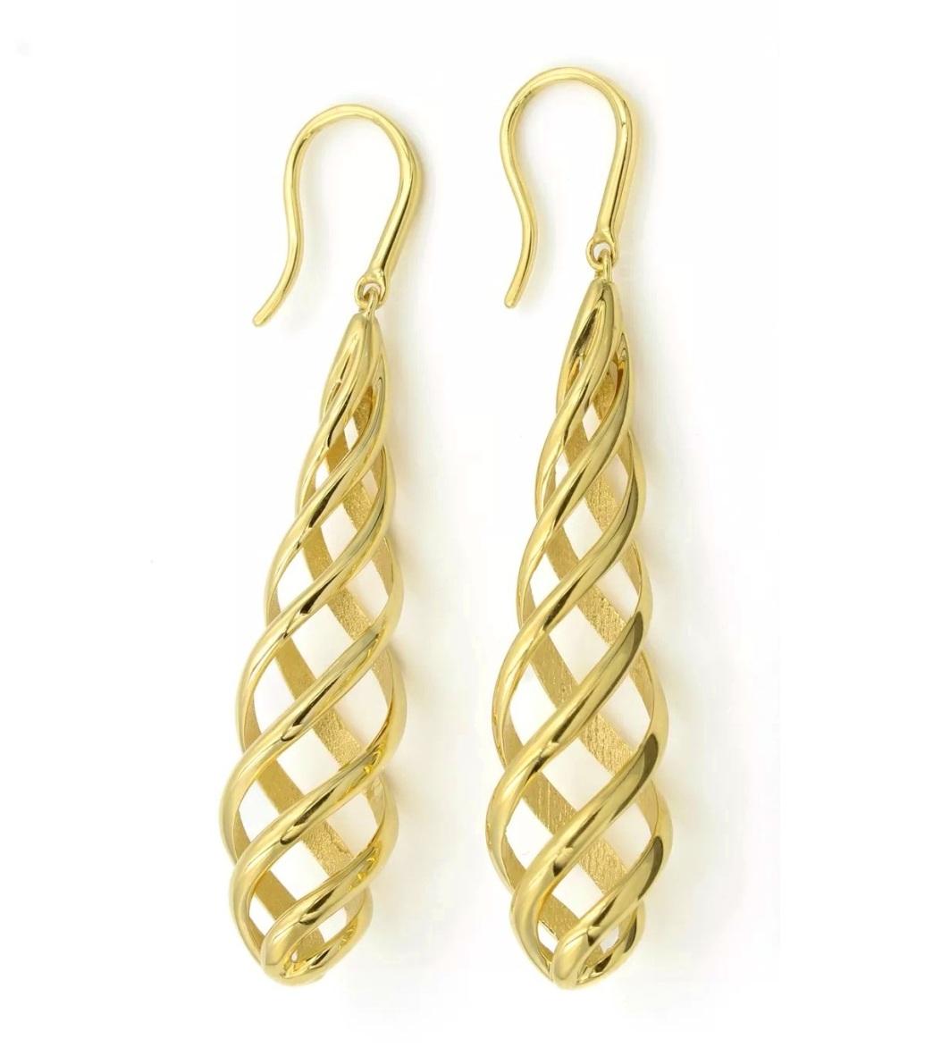 TIFFANY & Co. Paloma Picasso 18K Gold Venezia Luce Drop Earrings Large Size For Sale 2