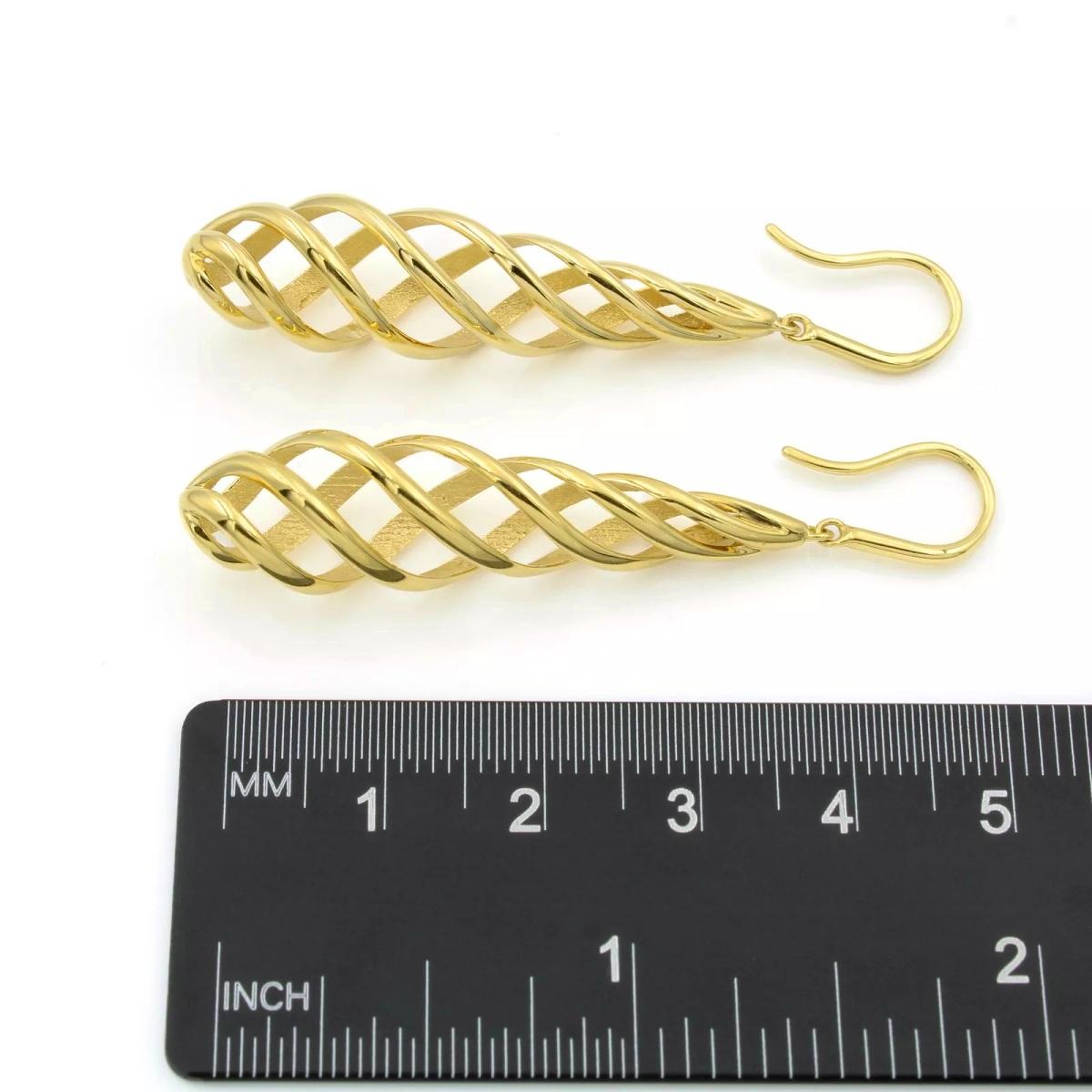 TIFFANY & Co. Paloma Picasso 18K Gold Venezia Luce Drop Earrings Large Size For Sale 3