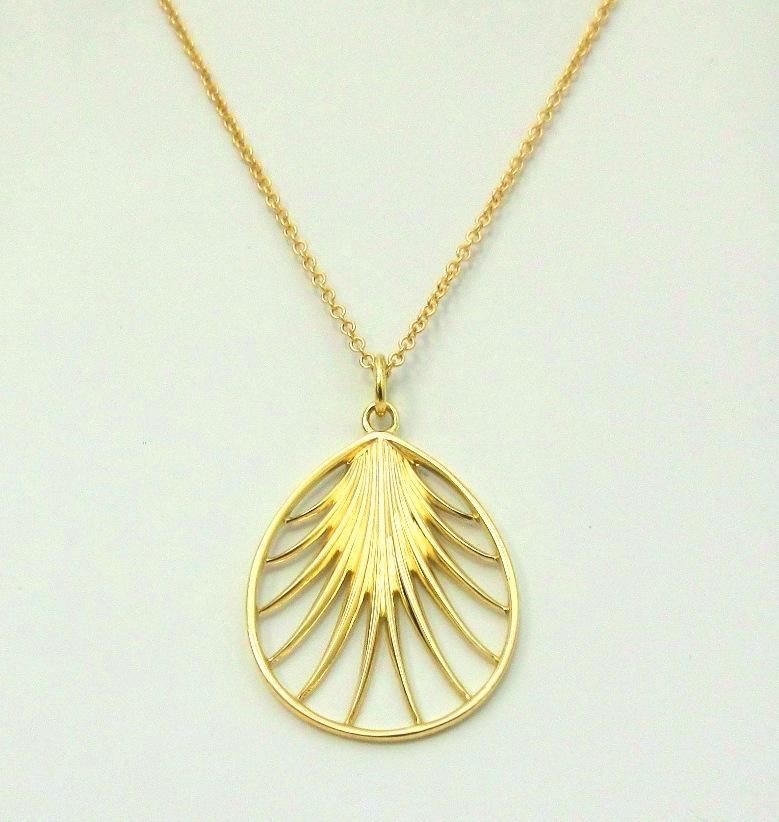 Women's TIFFANY & Co. Paloma Picasso 18K Gold Villa Palm Pendant Necklace