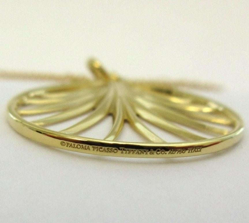 TIFFANY & Co. Paloma Picasso 18K Gold Villa Palm Pendant Necklace 2