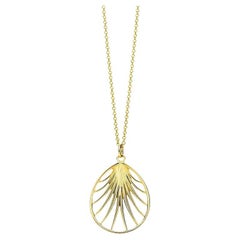 TIFFANY & Co. Paloma Picasso 18K Gold Villa Palm Pendant Necklace