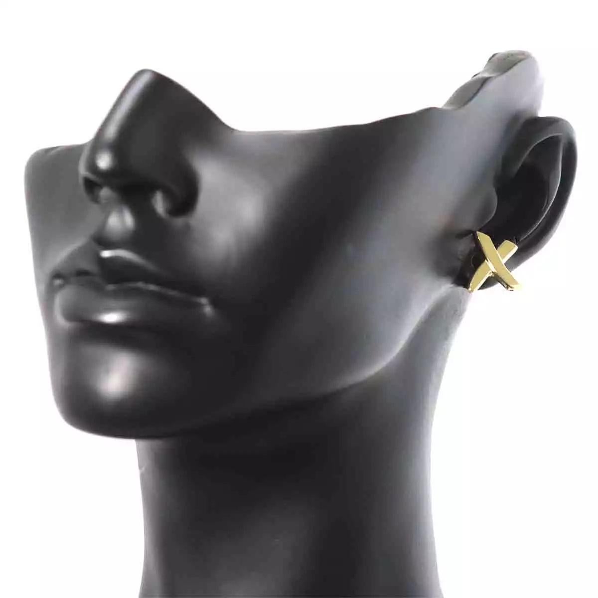 Women's TIFFANY & Co. Paloma Picasso 18K Gold X Earrings For Sale