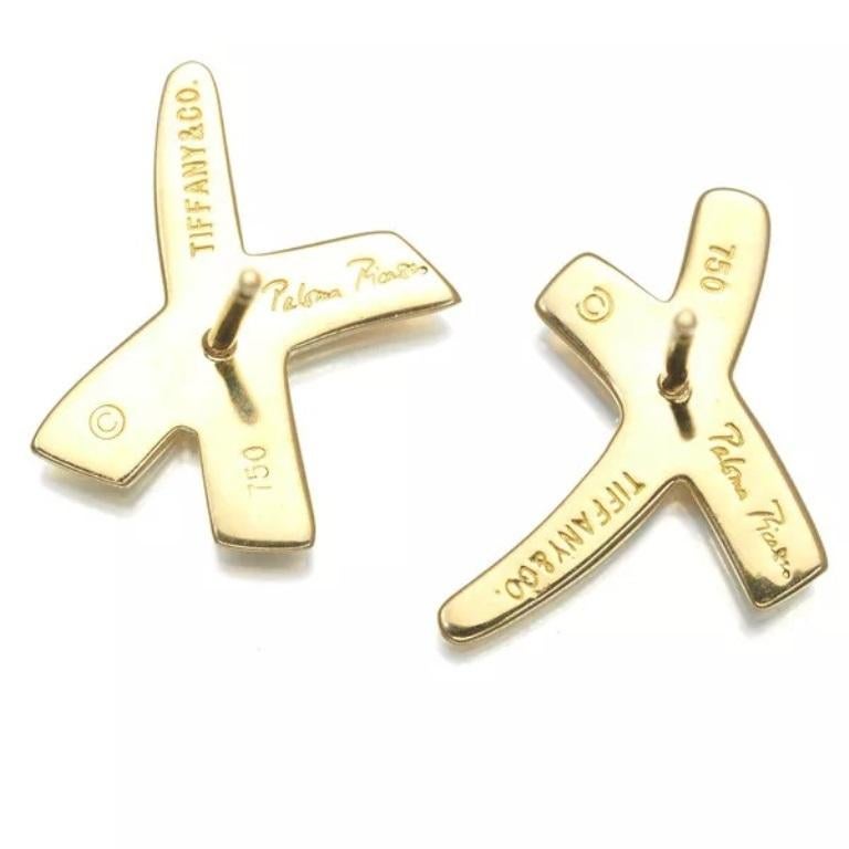 TIFFANY & Co. Paloma Picasso 18K Gold X Earrings For Sale 1