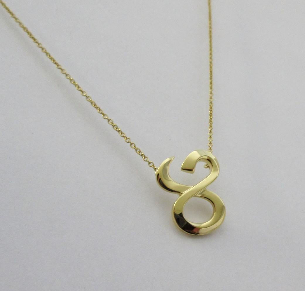 TIFFANY & Co. Paloma Picasso 18K Gold Zodiac Taurus Pendant Necklace  For Sale 2
