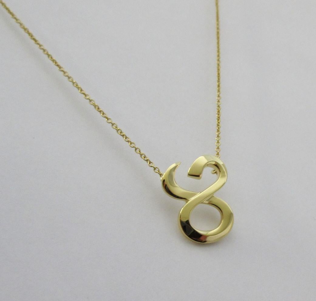 TIFFANY & Co. Paloma Picasso 18K Gold Zodiac Taurus Pendant Necklace 1