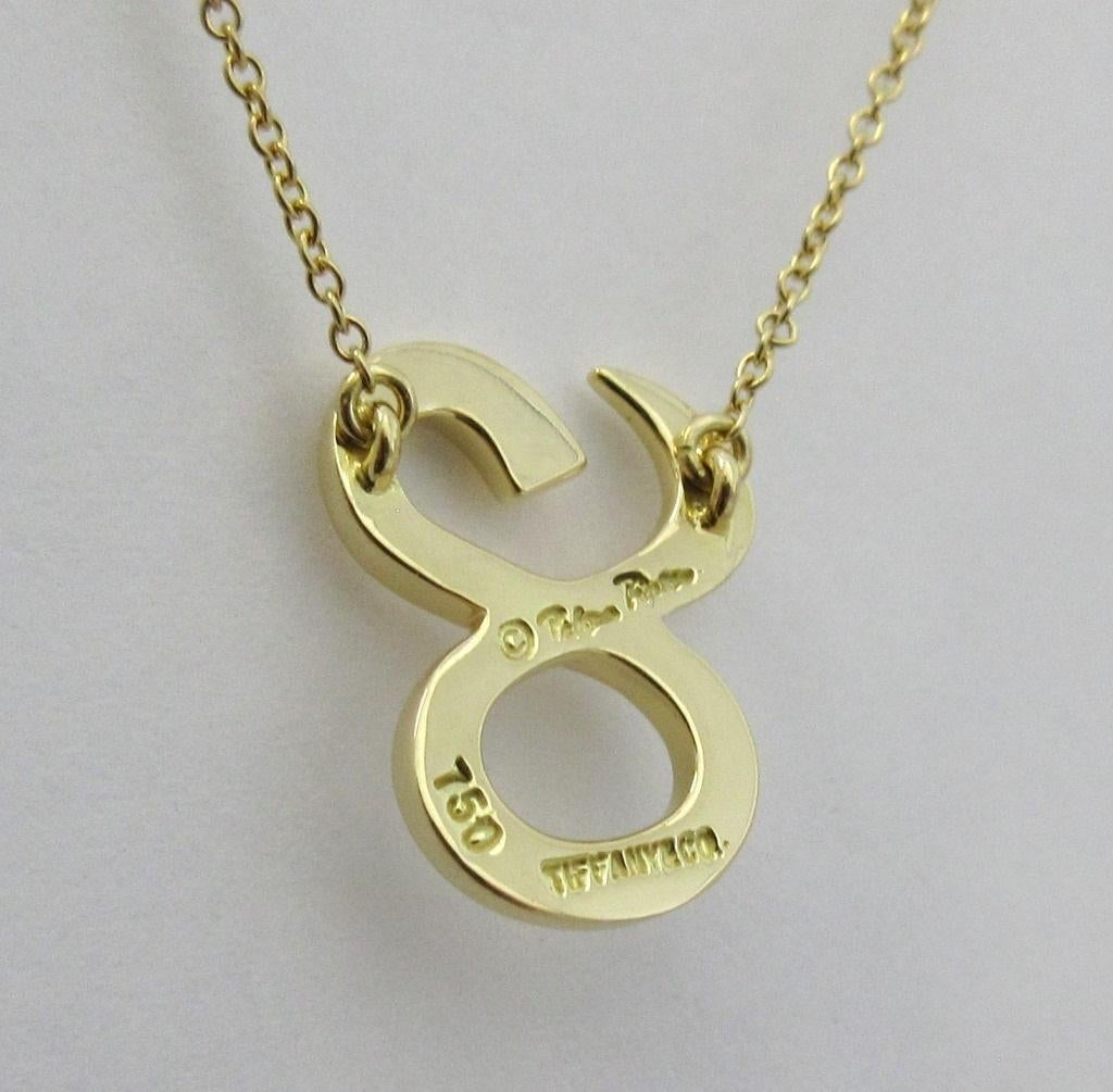 TIFFANY & Co. Paloma Picasso 18K Gold Zodiac Taurus Pendant Necklace  For Sale 5