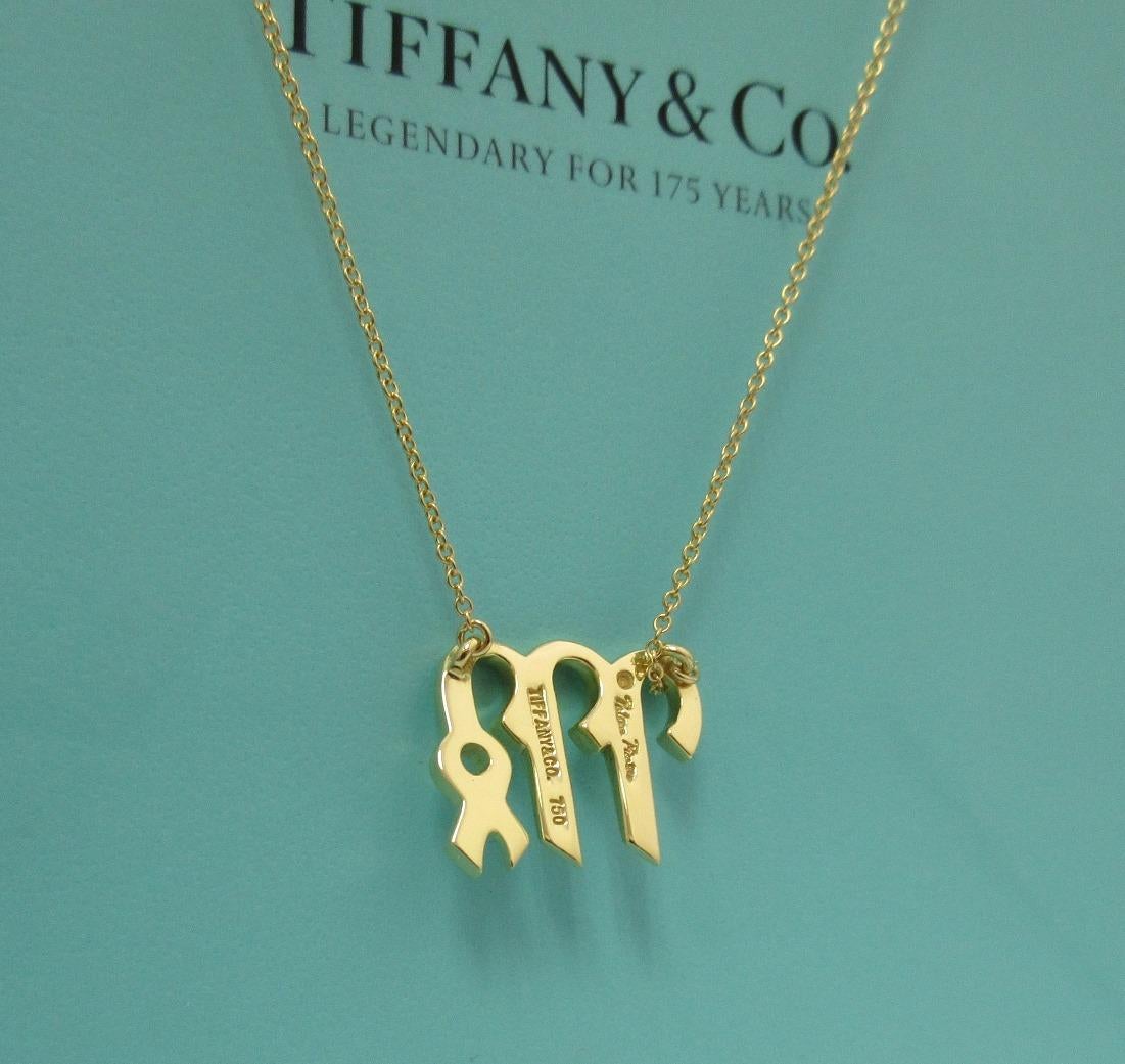 TIFFANY & Co. Paloma Picasso 18K Gold Zodiac Virgo Pendant Necklace For Sale 1
