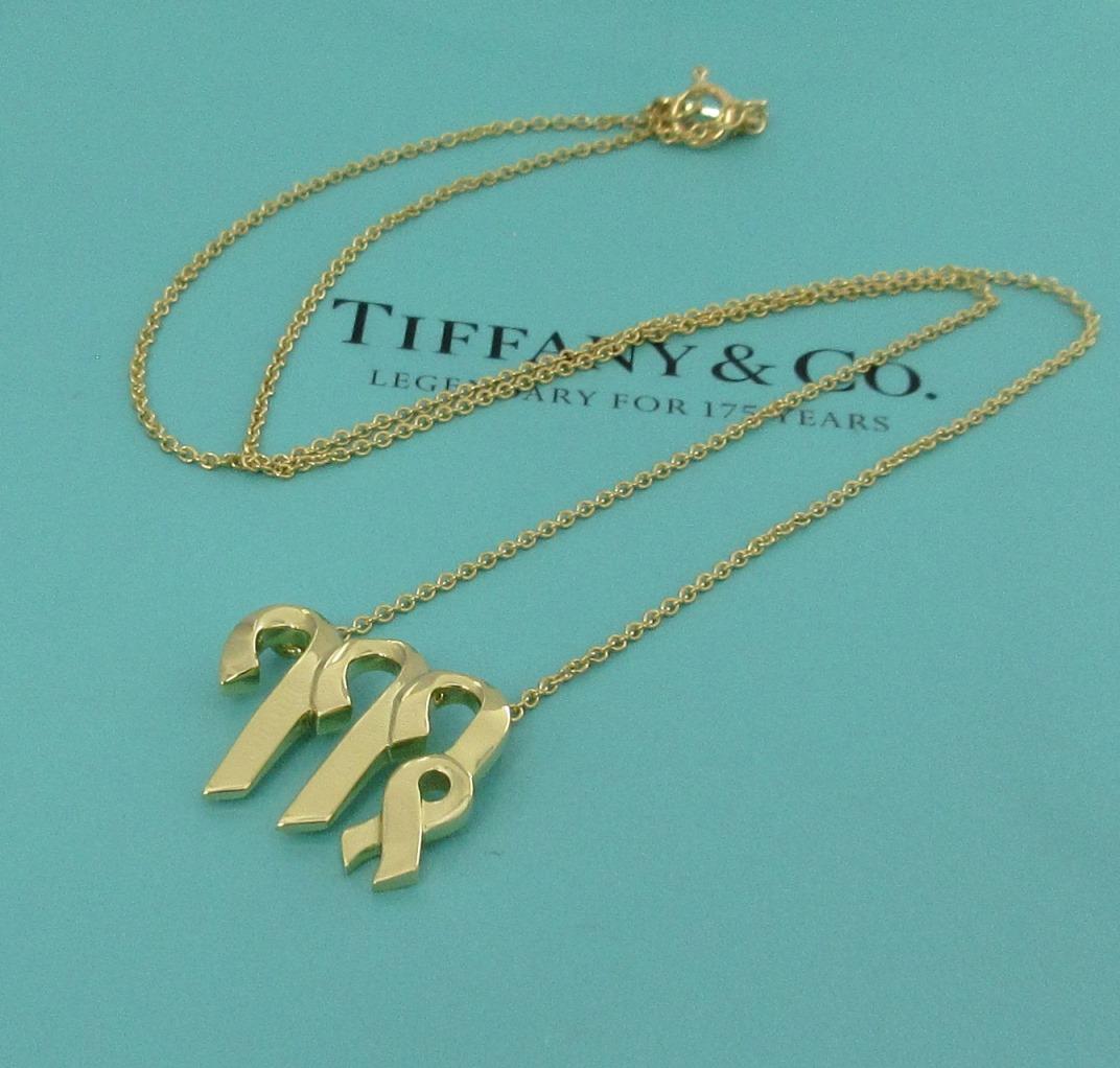 TIFFANY & Co. Paloma Picasso 18K Gold Zodiac Virgo Pendant Necklace For Sale 3