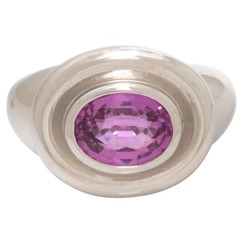Tiffany & Co., Paloma Picasso, Ring aus 18 Karat Weißgold und rosa Saphir